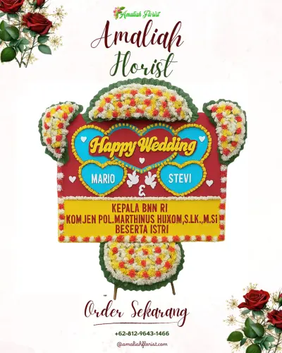 Karangan Papan Bunga Pernikahan di Padureso